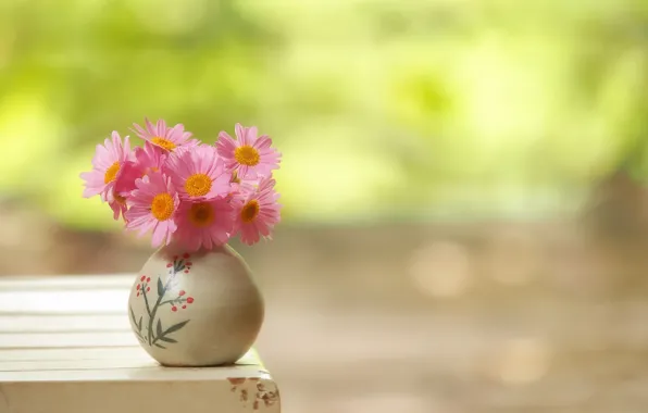 Picture flowers, background, vase