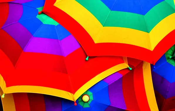 Bright, umbrellas, striped