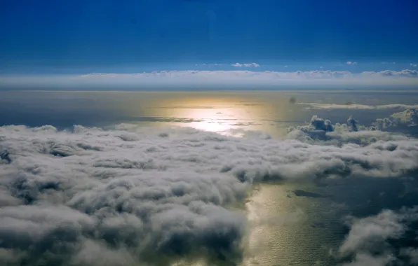 The sky, clouds, the ocean