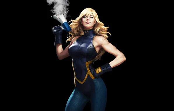 Picture girl, megaphone, Black Canary