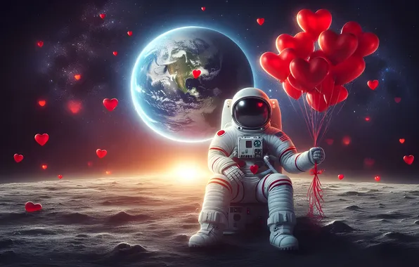 Love, holiday, heart, heart, hearts, heart, Valentine's Day, AI art