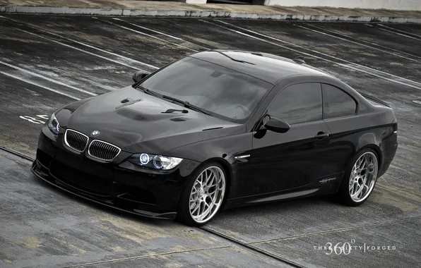Picture widescreen Wallpaper, 360 forged, BMW M3, black M3