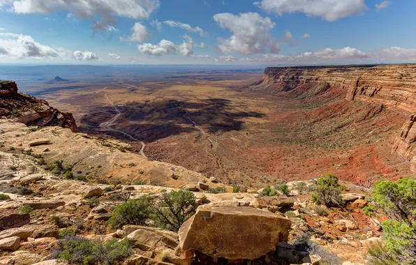 Picture rock, cloud, mountain, usa, utah, goosenecks