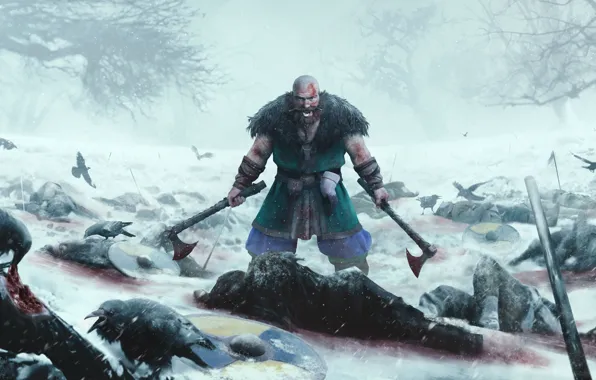 Wallpaper god of war, weapon, kratos, Fenrir, snow, blow, man, boy
