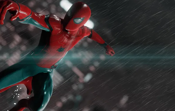 New York, Rain, Spider Man, PS4, Playstation 4 Pro, Marvel's Spider-Man