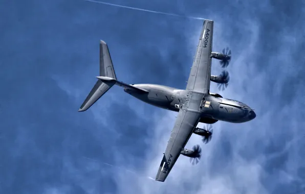Picture the plane, military transport, four-engine, turboprop, A400М