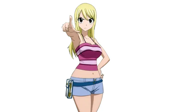 Girl, sexy, cleavage, shorts, long hair, boobs, anime, beautiful