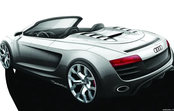 Car, machine, Audi, sketch, cabrio