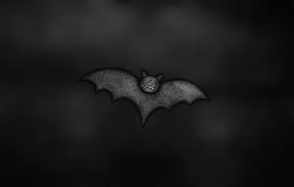 The dark background, bird, wings, bat, bat, smiley