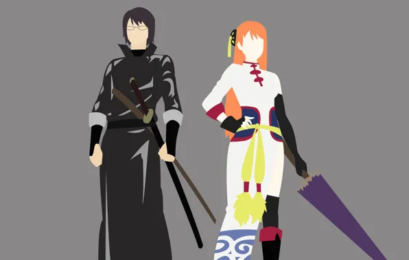 Girl, minimalism, guy, Gintama, Gintama