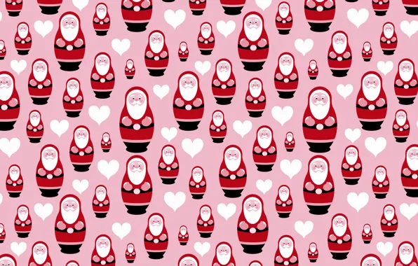 Red, background, pink, graphics, new year, Christmas, vector, hearts