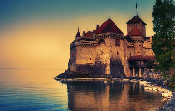 Switzerland, Lake Geneva, castle Chillion