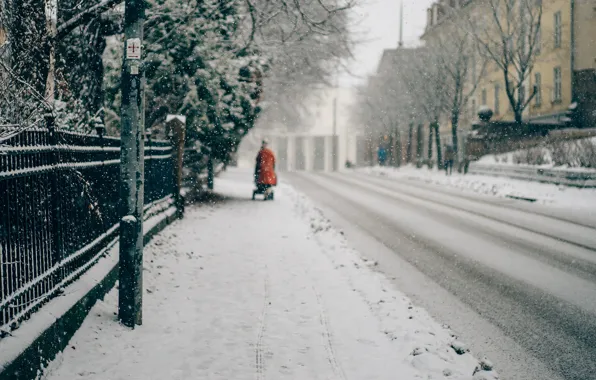 Picture winter, snow, street