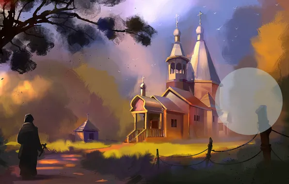 Figure, Church, Art, Art, Concept Art, Church, Russian Church, by Suresh Pydikondala