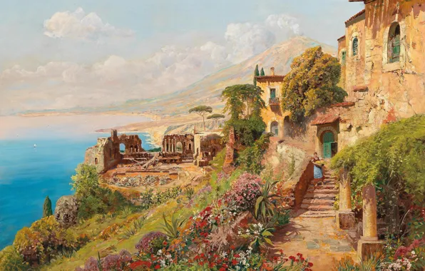 Flowers, Water, Home, Girl, Picture, Coast, Alois Arnegger, Alois Arnegger