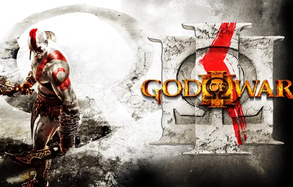 Picture The game, warrior, art, chain, swords, Spartan, God of War 3