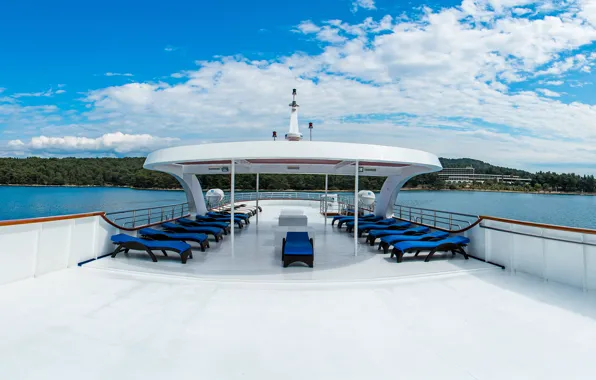 Design, style, interior, yacht, deck, sunbeds, Suite, luxury motor yacht