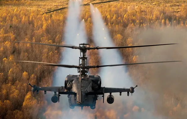 Picture helicopter, the fire, Russian, Ka-52, shock, "Alligator"