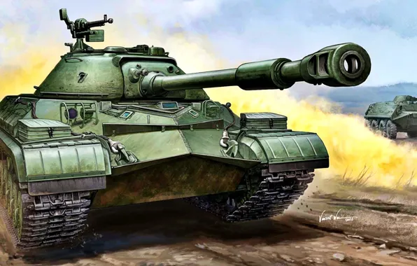 Picture BTR, heavy tank, T-10, The Soviet Army, DSCNT, 122-mm tank gun D-25ТА, latest serial