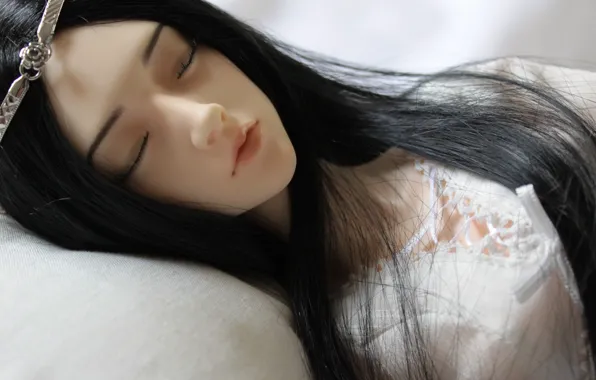 Girl, doll, crown, sleeping, BJD