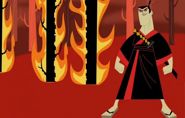 Sword, katana, cartoon, ken, blade, samurai, artist, kimono