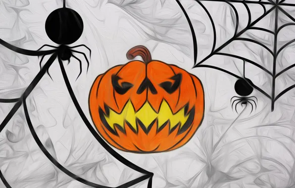 Figure, web, Halloween, pumpkin, Halloween