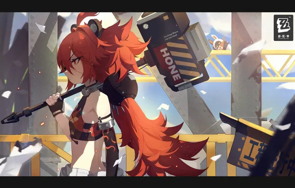 Girl, weapons, zenless zone zero, bangboo, koleda belobog