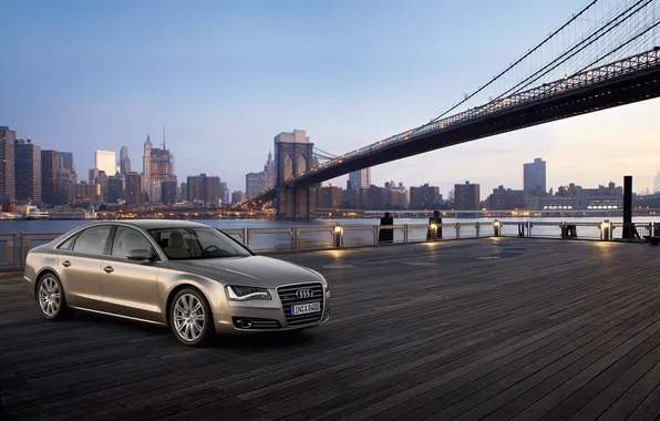Machine, bridge, the city, Audi