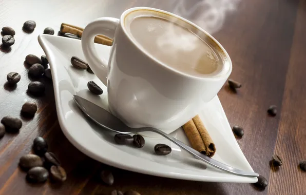Picture coffee, hot, grain, Cup, cup, beans, coffee