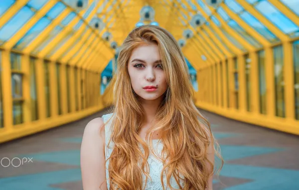 Picture look, model, portrait, makeup, hairstyle, beauty, in white, redhead