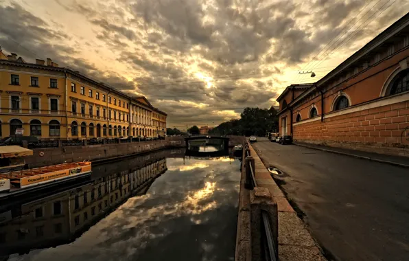 The city, street, home, architecture, bridge, buildings, Saint Petersburg