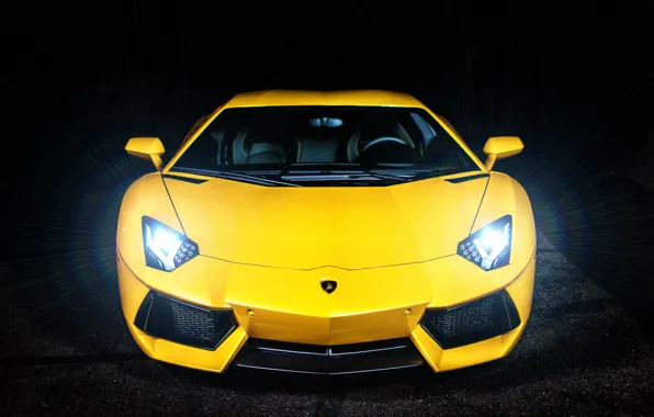 Picture Lamborghini, Lamborghini, Blik, yellow, yellow, Lamborghini, LP700-4, Aventador