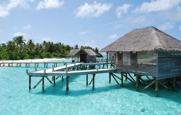 Sea, water, landscape, the ocean, house