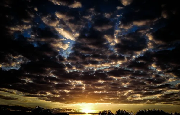 Nature, Clouds, Sky, Sunset, Autumn, Dusk