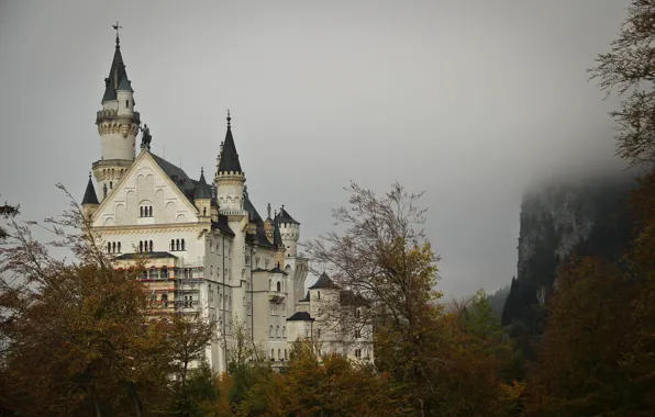 Autumn, castle, Neuschwanstein