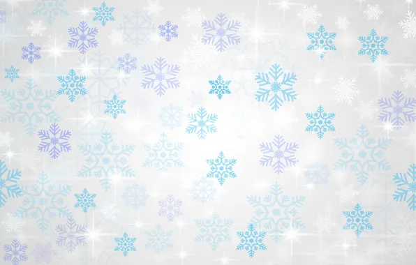 Picture winter, stars, light, snowflakes, lights, pattern, new year, texture