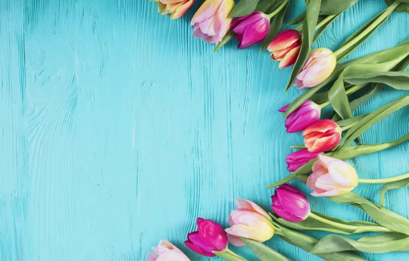 Flowers, colorful, tulips, pink, wood, pink, flowers, tulips
