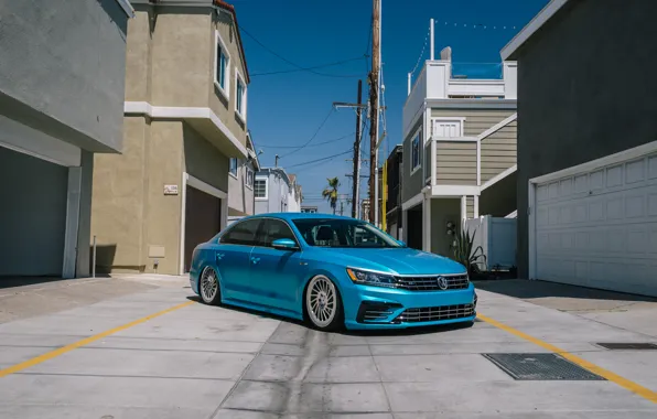 Picture Volkswagen, Street, Road, Vossen, Passat, R-Line, Accuair, The dealership