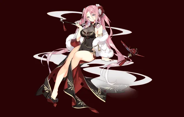Wallpaper beautiful, anime, Azur Lane, sexy, pink hair, attractive, dress, boobs