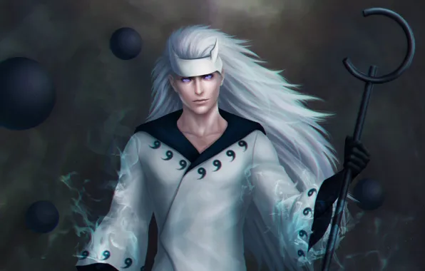 Naruto, art, zetsuai89, power uchiha, rikudo mode, gudōdama