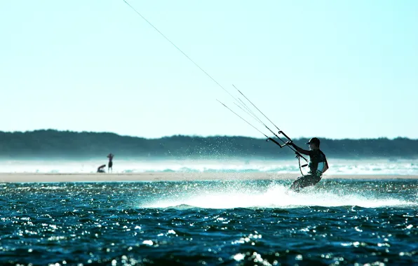 Picture water, sport, parachute, athlete, Surfing, The Wind Lake Erie