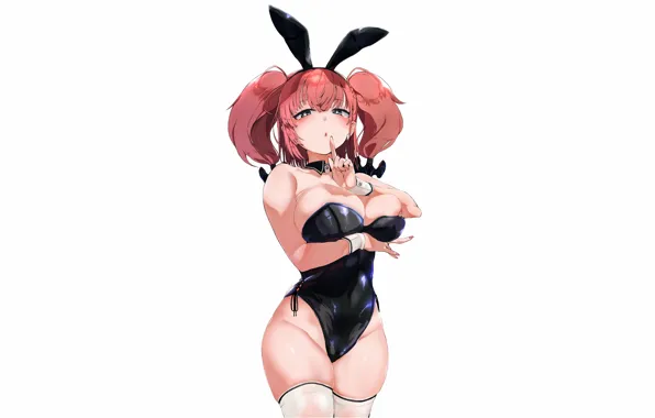 Girl, sexy, cleavage, thighhighs, boobs, anime, beautiful, short hair