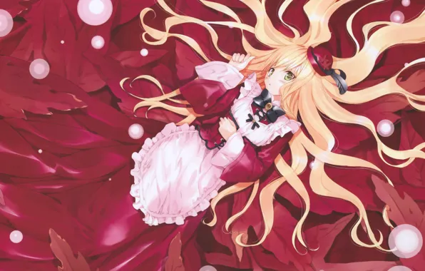 Hat, Alice, red dress, art, apron, alice in wonderland, ueda ryou