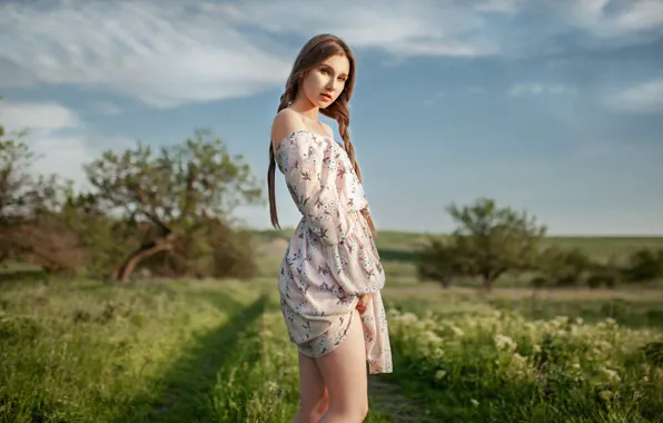 Summer, look, girl, pose, figure, dress, Alexey Yuriev, Diana Furman