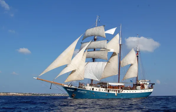 Sea, Atlantis, ship, sailboat