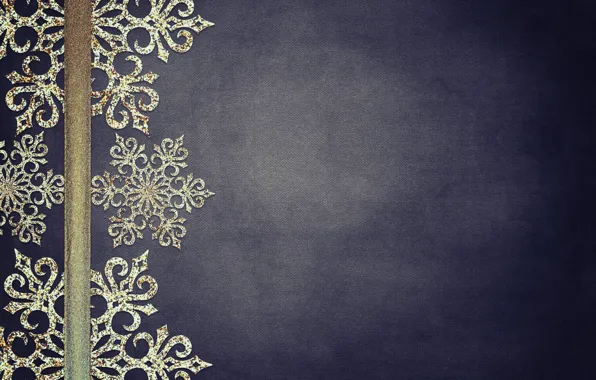 Snowflakes, pattern, Shine, texture, Christmas, tape, New year, gold plated