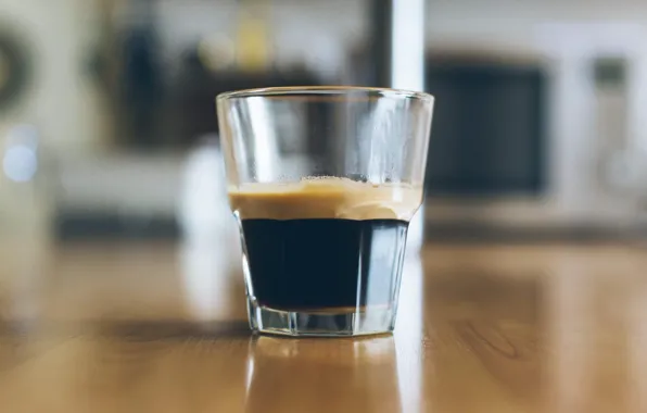 Foam, glass, table, coffee, espresso