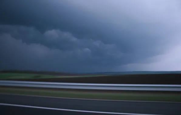 Road, sky, Storm, clouds