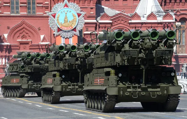 Picture installation, red square, self-propelled, complex, anti-aircraft missile, Buk-M1-2