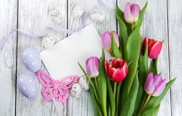 Picture bouquet, Easter, tulips, composition, Olena Rudo